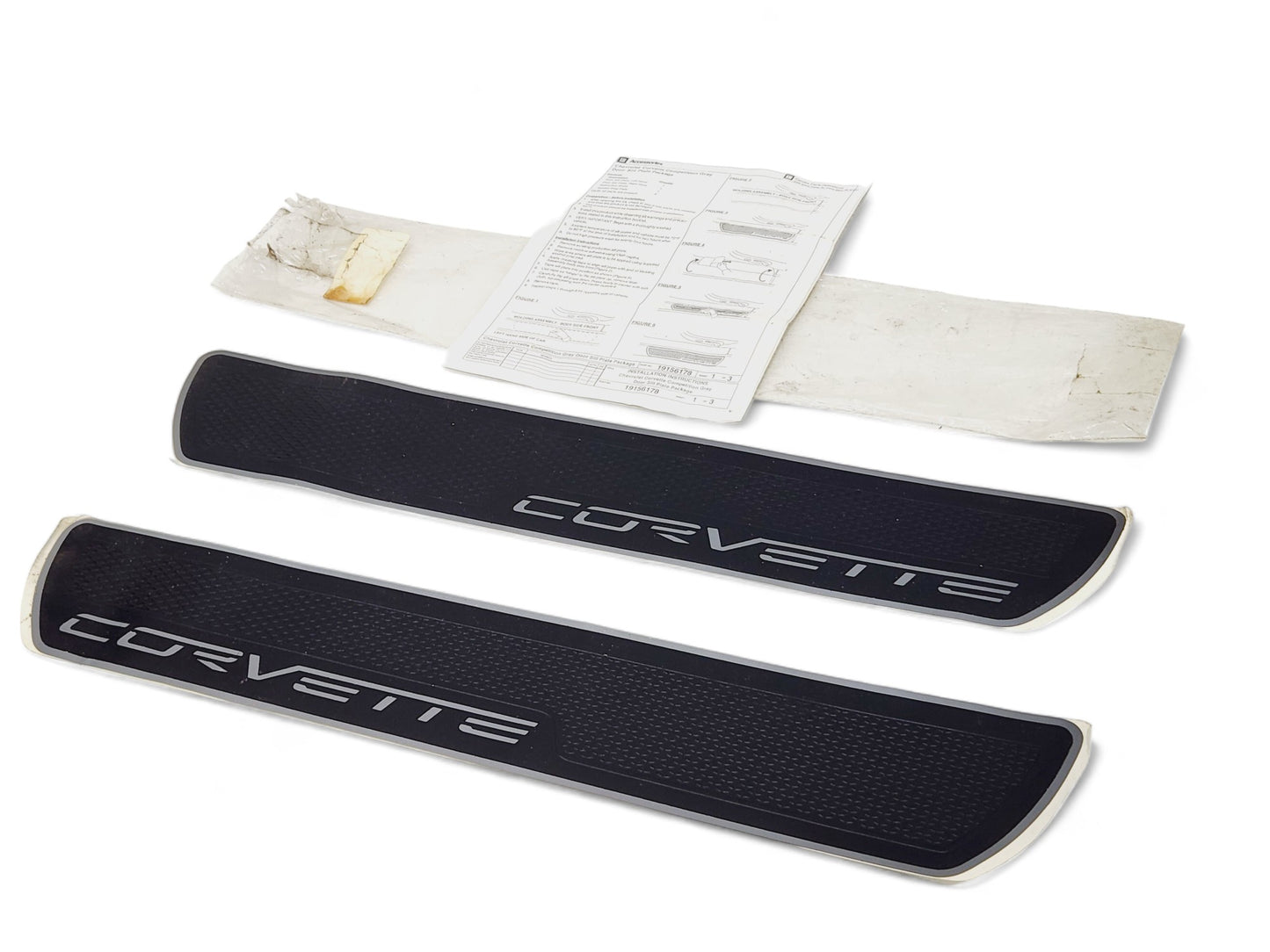 2005-2013 Chevy Corvette C6 Gunmetal Door Sills OEM GM 17802223