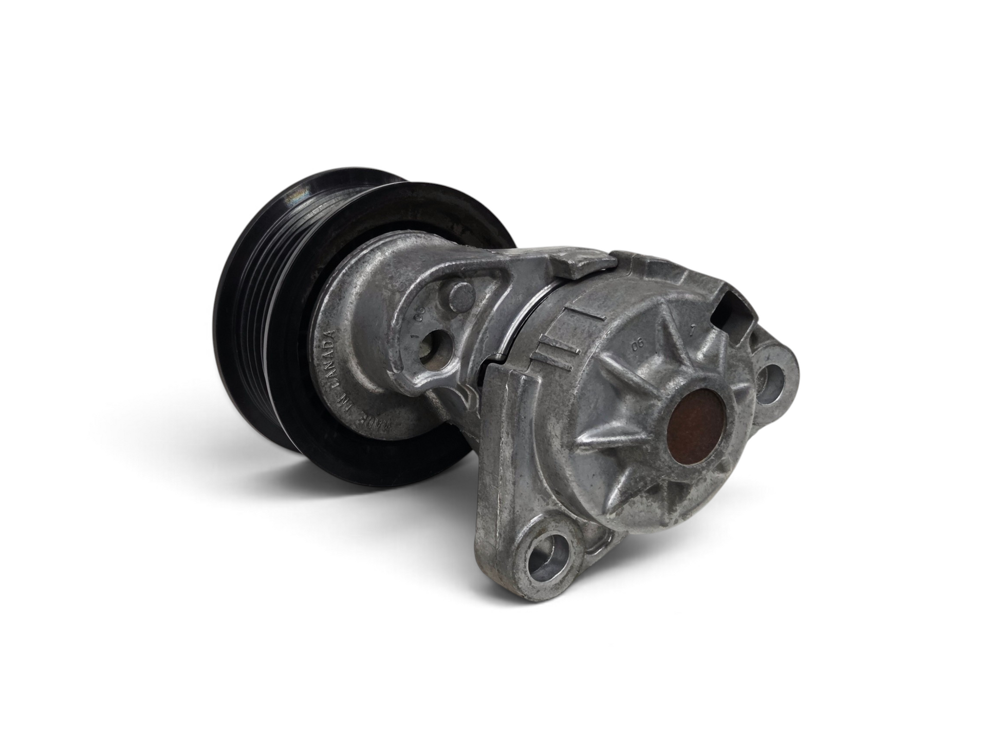 Send it Auto Parts OEM GM drive belt tensioner for Chevy Corvette and V8 engines, including mounting bolt.