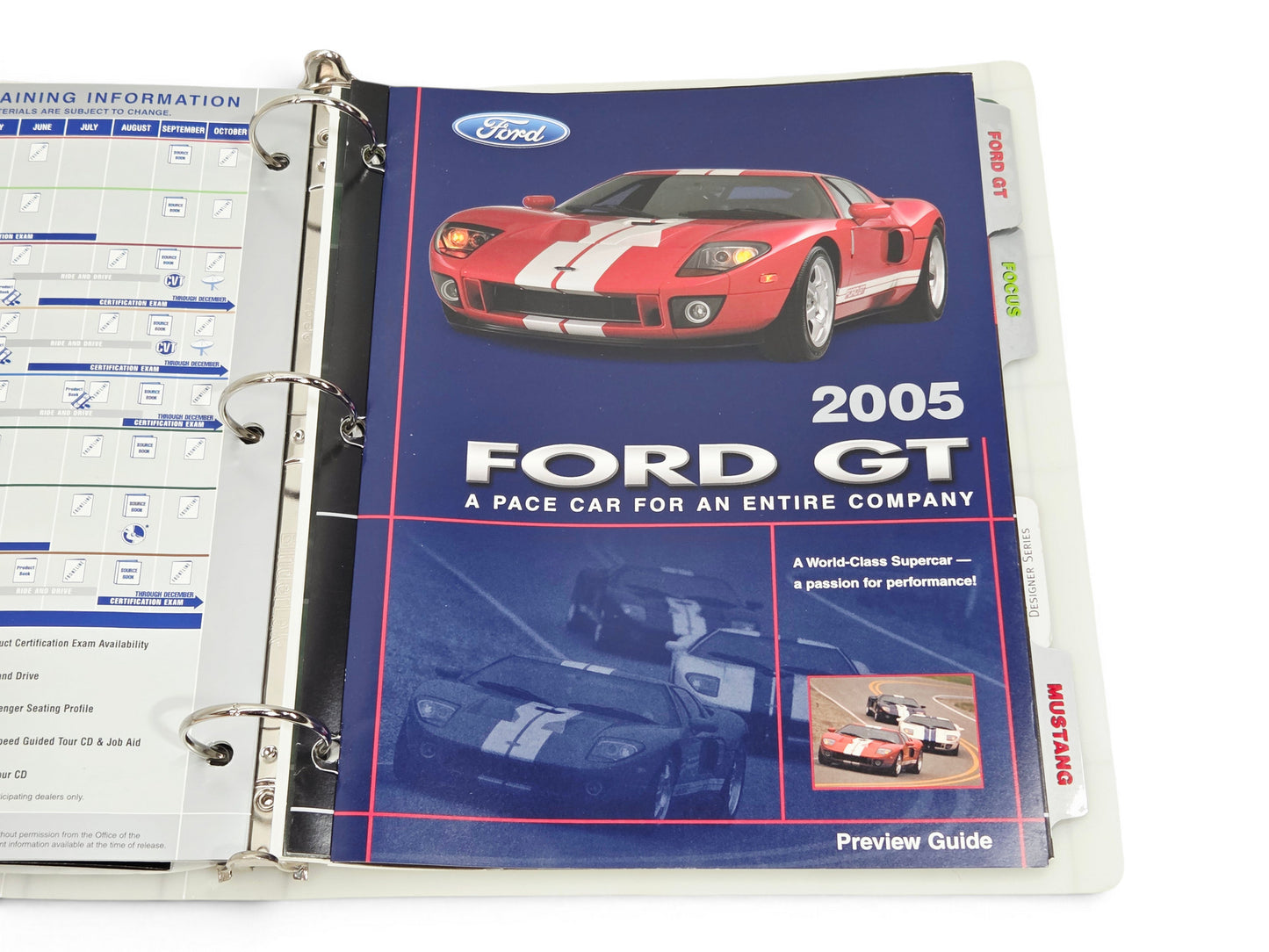 2005 2006 Ford GT Dealer Launch Binder Concept Brochure and newspaper feature