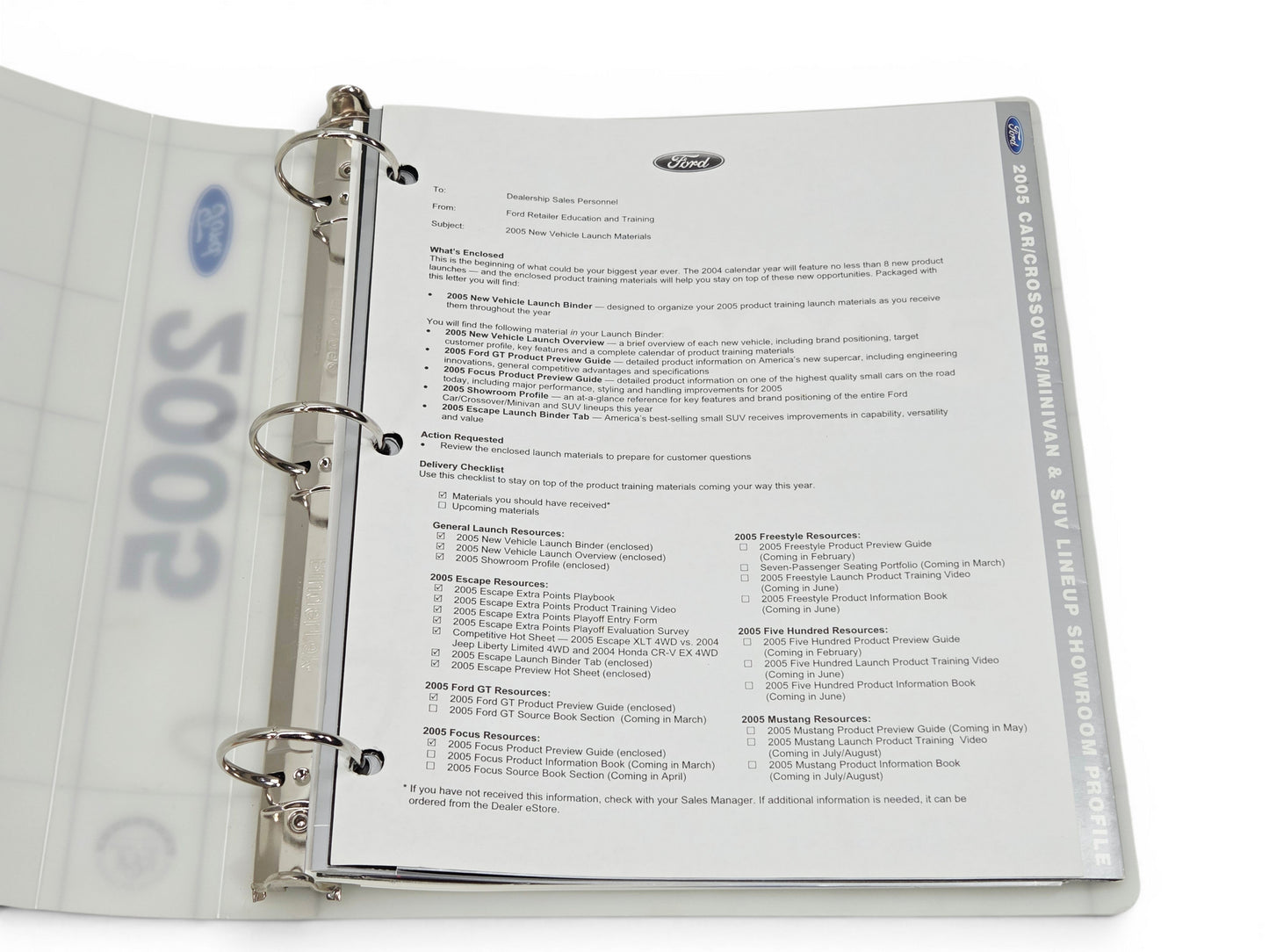2005 2006 Ford GT Dealer Launch Binder Concept Brochure and newspaper feature