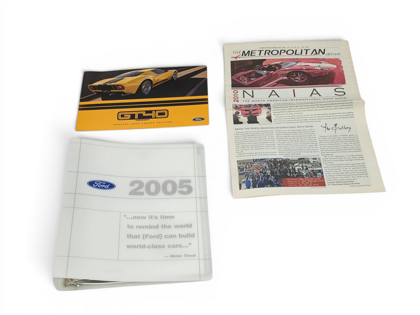 2005 2006 Ford GT Dealer Launch Binder Concept Brochure and newspaper feature