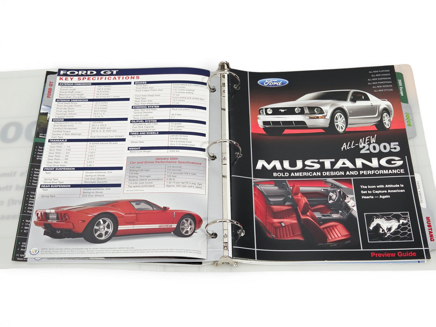 2005 2006 Ford GT Dealer Launch Binder Concept Brochure and newspaper feature
