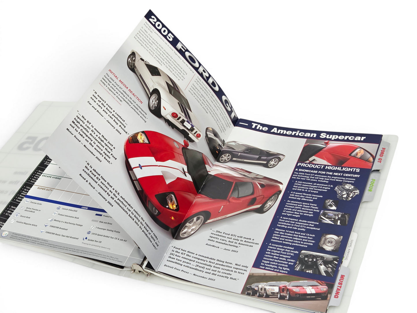 2005 2006 Ford GT Dealer Launch Binder Concept Brochure and newspaper feature