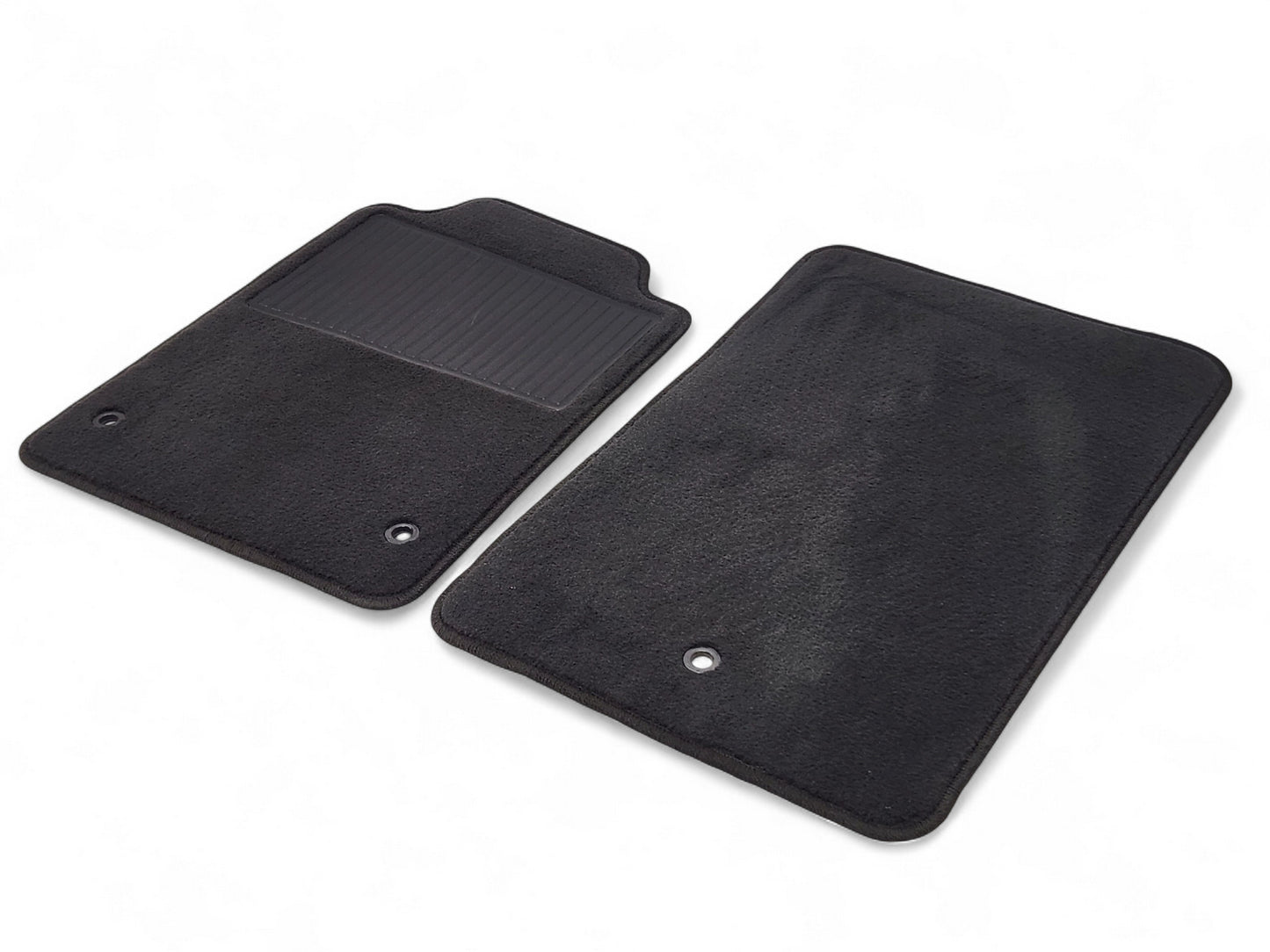 2007-2013 Corvette C6 Black Ebony Floor Mats-2 Piece Set With Drivers Heel Pad