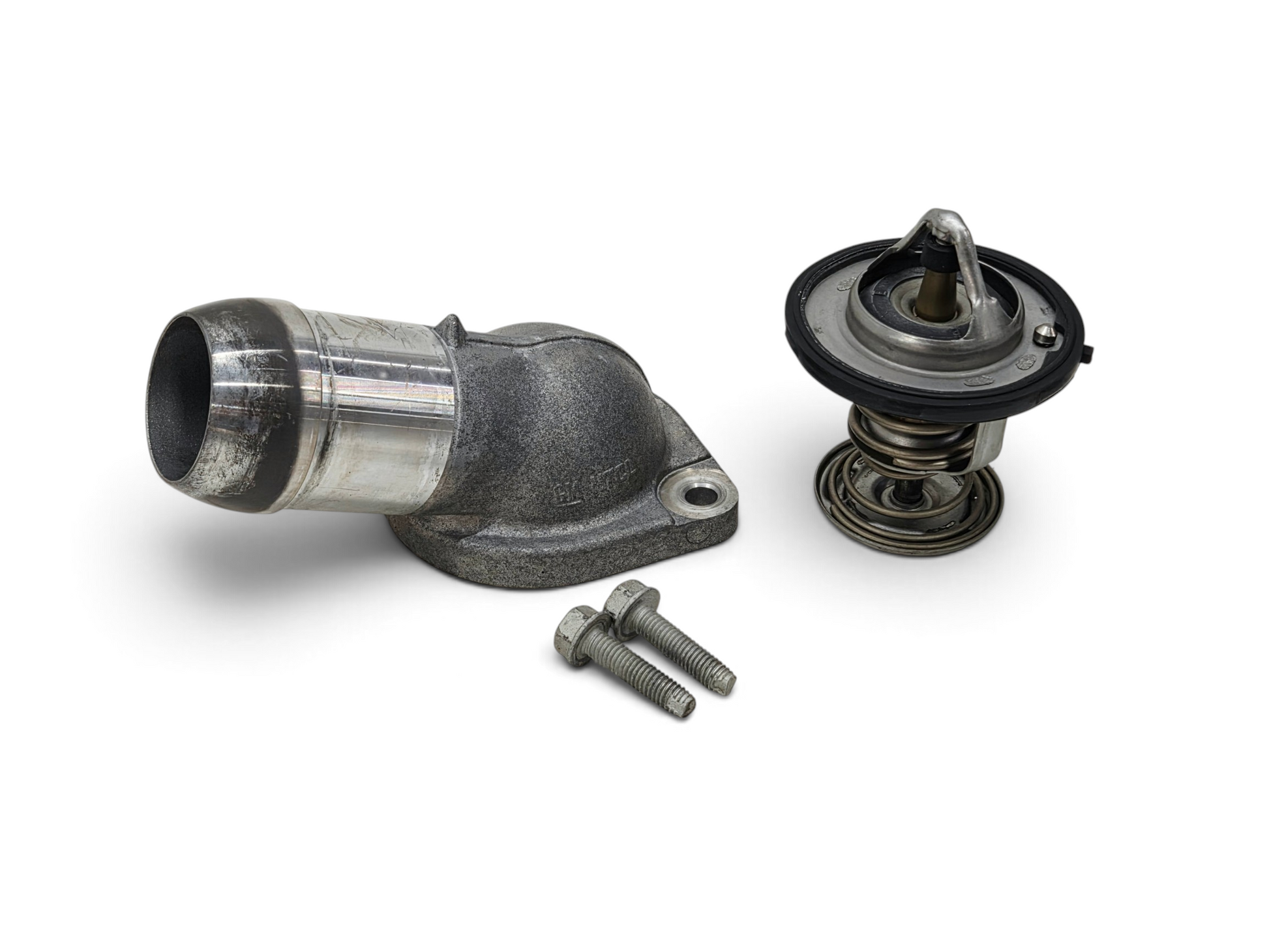 Send it Auto Parts OEM GM LS truck thermostat housing and water neck with included bolts and thermostat component.