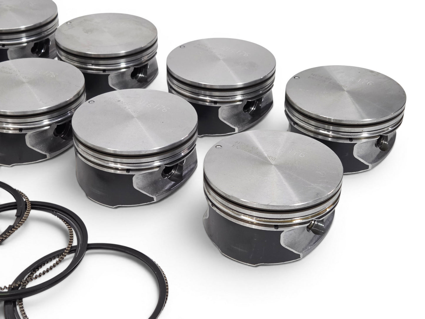 2008-2017 LS3 6.2L Set of 8 Pistons OEM GM 19207287 - Crate Engine takeoffs