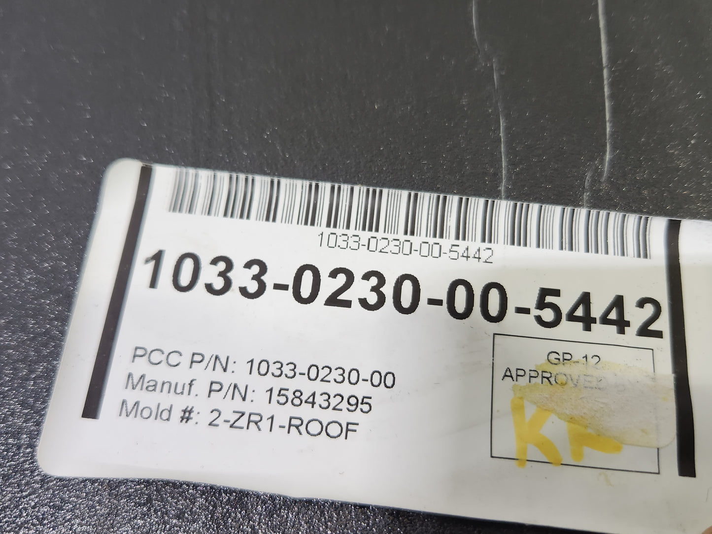 2009-2013 Chevy Corvette C6 ZR1 Exposed Carbon Fiber Roof OEM *READ*