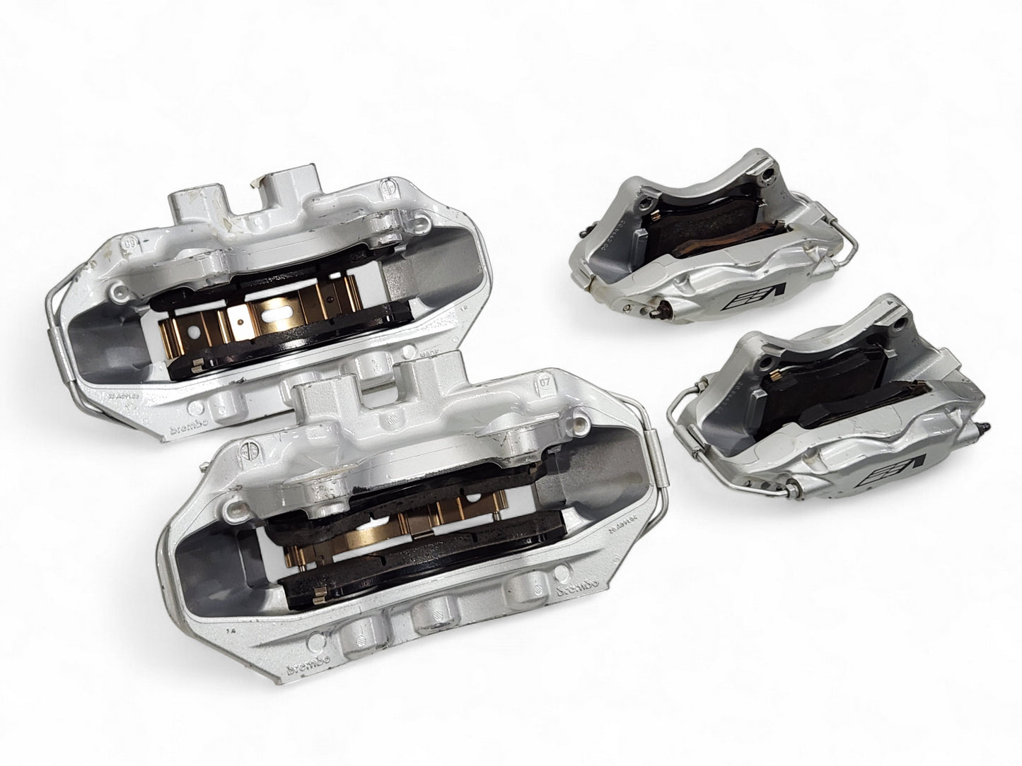 2009-2015 Cadillac CTS V Front Rear Silver Brake Caliper Set with Pads OEM GM