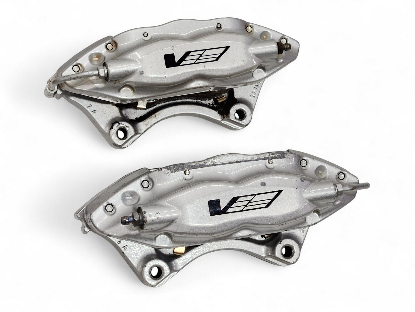 2009-2015 Cadillac CTS V Front Rear Silver Brake Caliper Set with Pads OEM GM