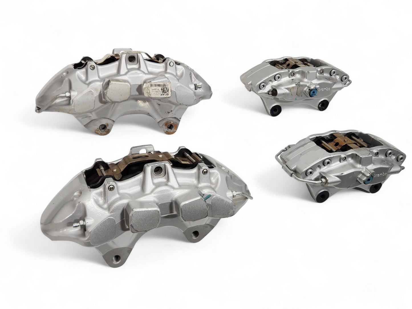 2009-2015 Cadillac CTS V Front Rear Silver Brake Caliper Set with Pads OEM GM