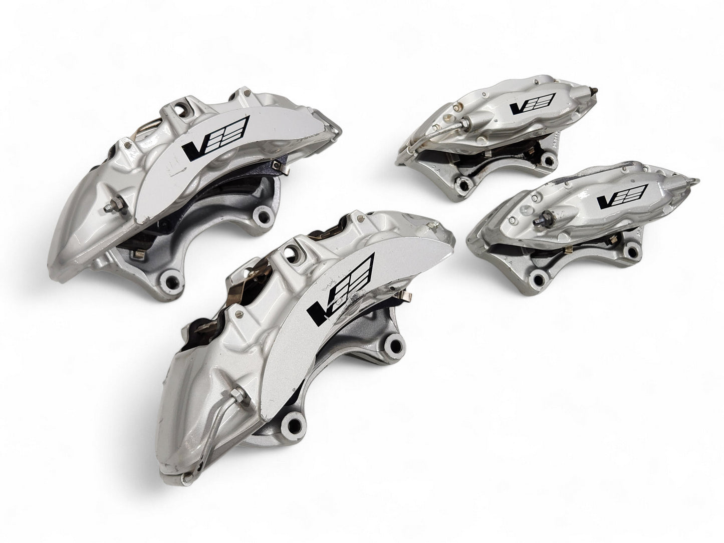 2009-2015 Cadillac CTS V Front Rear Silver Brake Caliper Set with Pads OEM GM