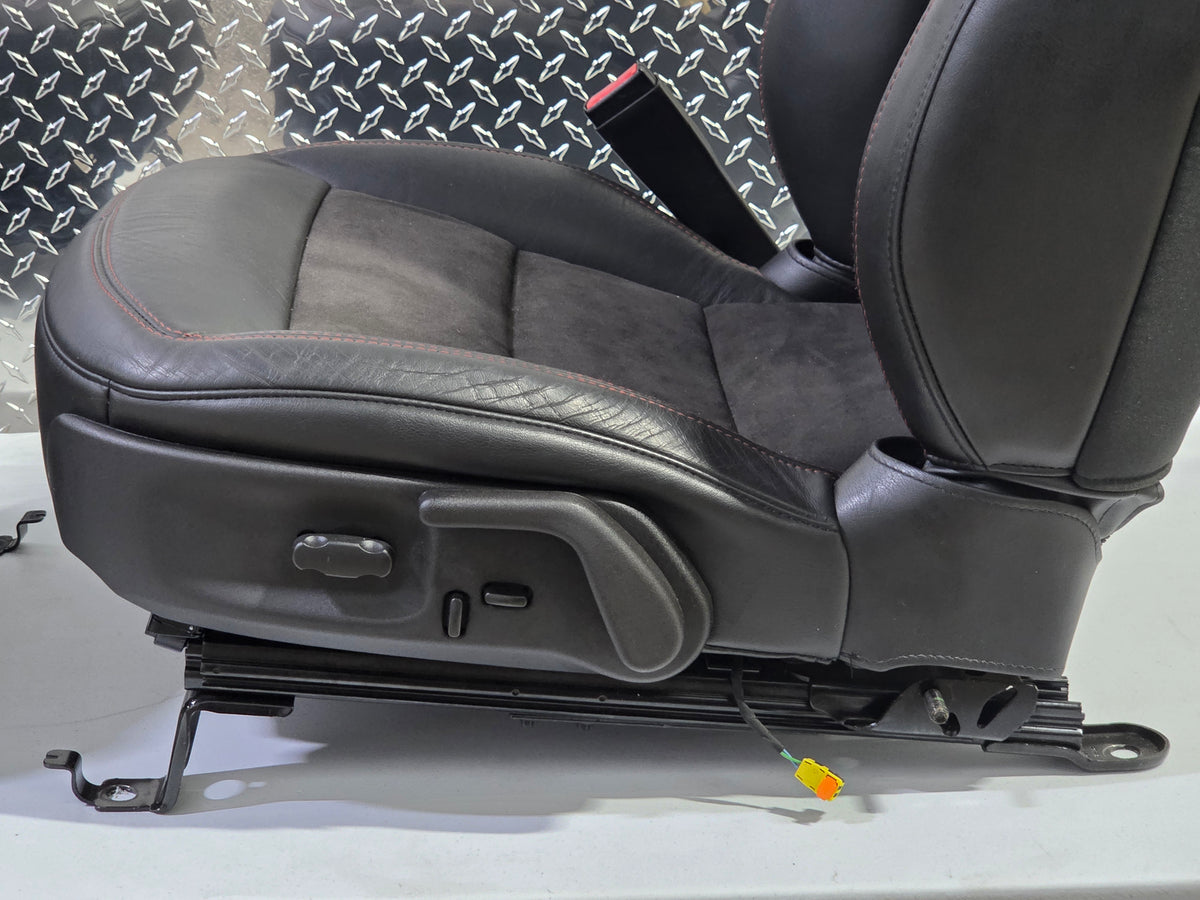 2013 Corvette C6 Z06 3LZ Heated Seats with Door Panels Black with Red Stitching