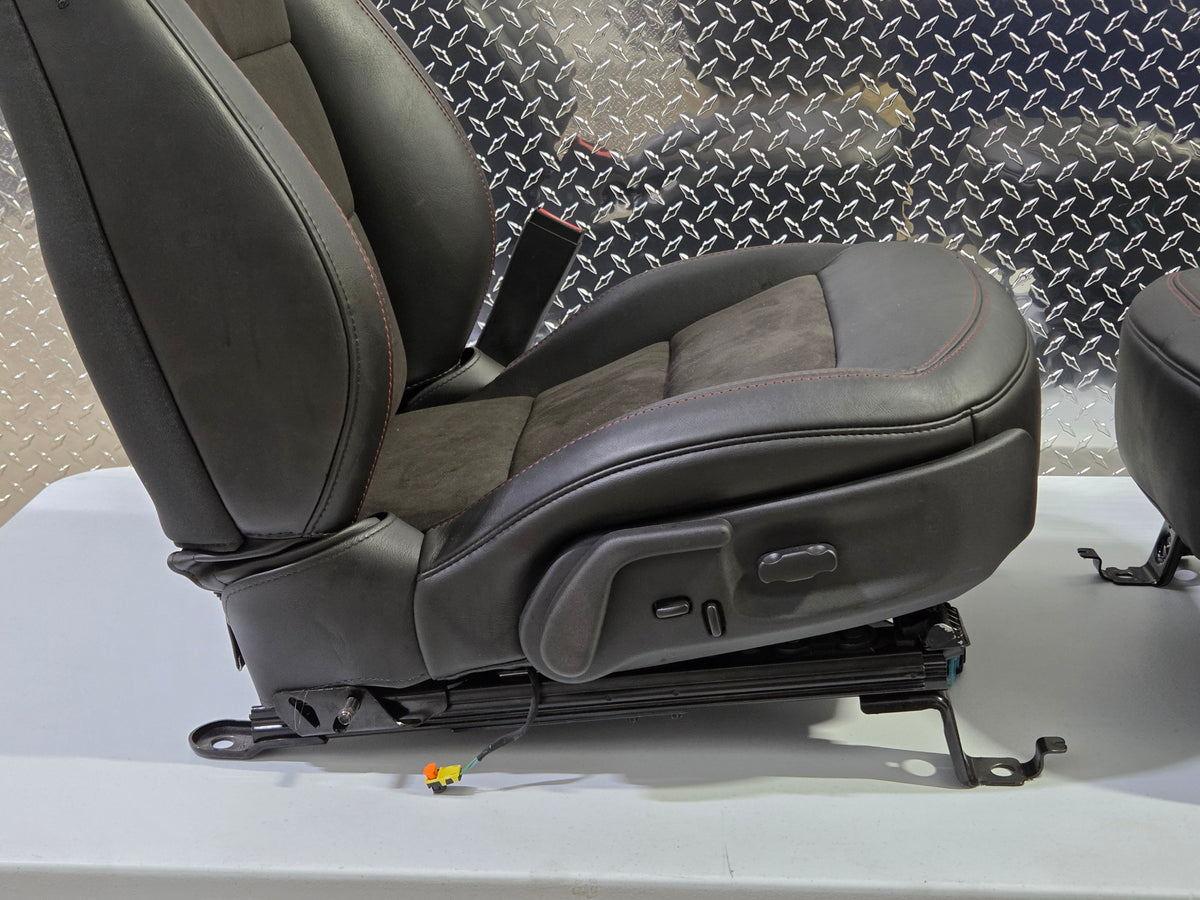 2013 Corvette C6 Z06 3LZ Heated Seats with Door Panels Black with Red Stitching