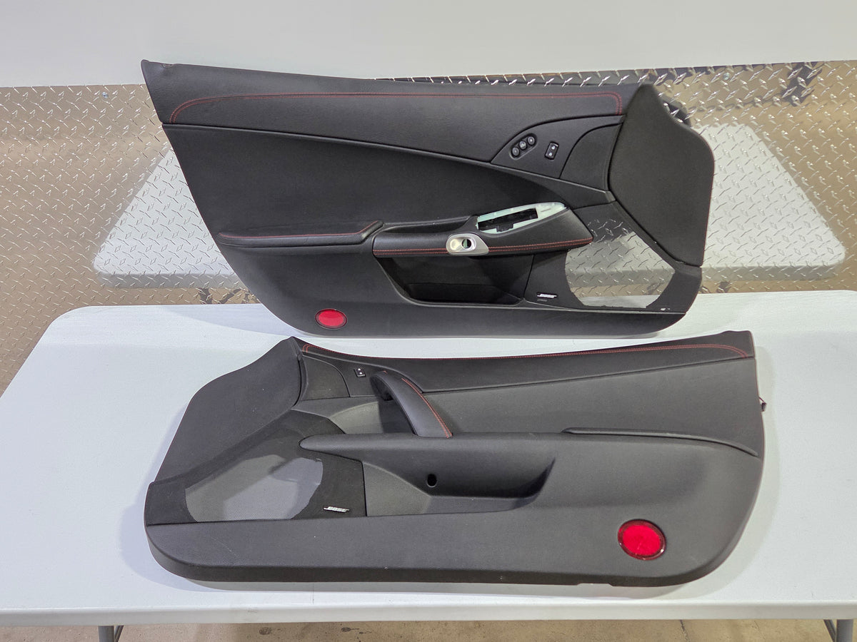 2013 Corvette C6 Z06 3LZ Heated Seats with Door Panels Black with Red Stitching