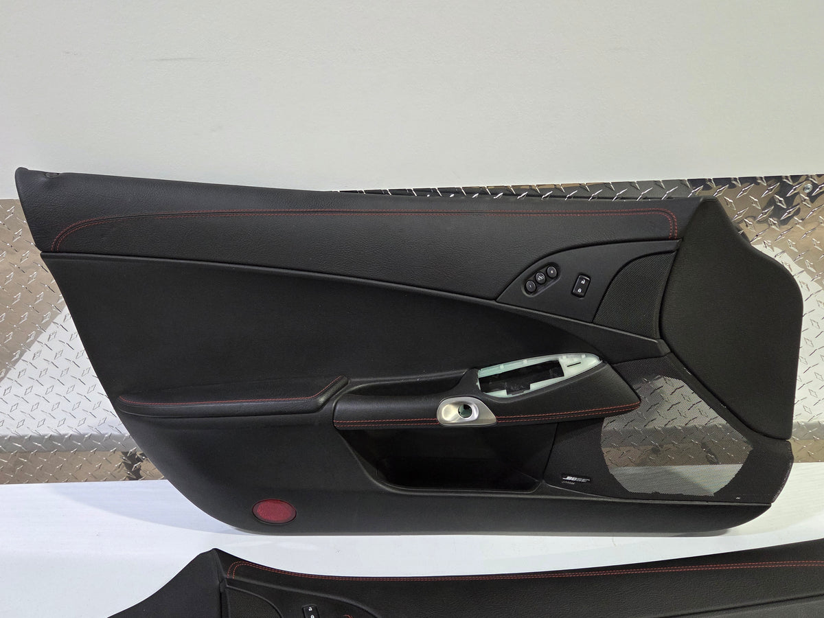2013 Corvette C6 Z06 3LZ Heated Seats with Door Panels Black with Red Stitching