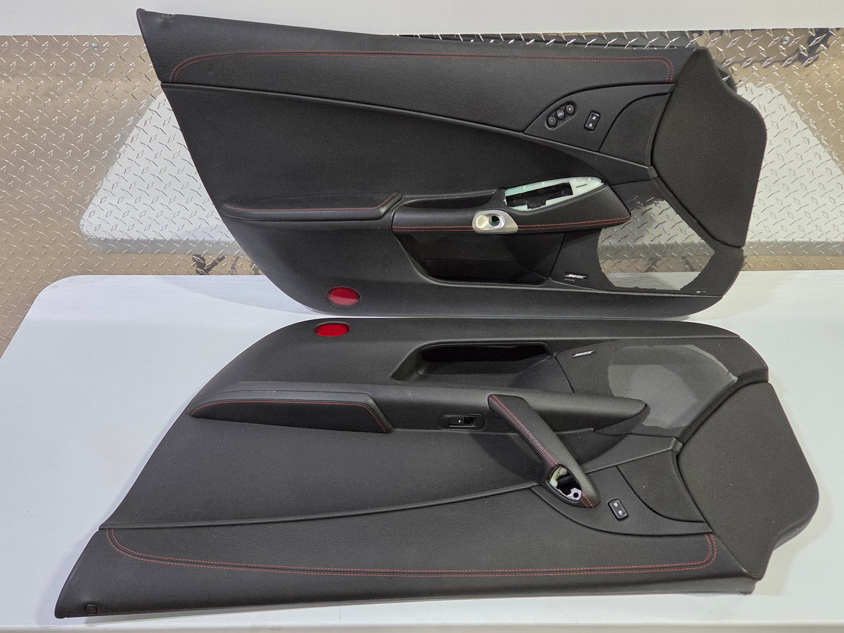 2013 Corvette C6 Z06 3LZ Heated Seats with Door Panels Black with Red Stitching