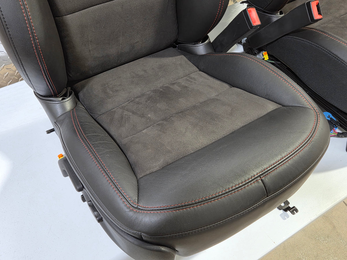 2013 Corvette C6 Z06 3LZ Heated Seats with Door Panels Black with Red Stitching