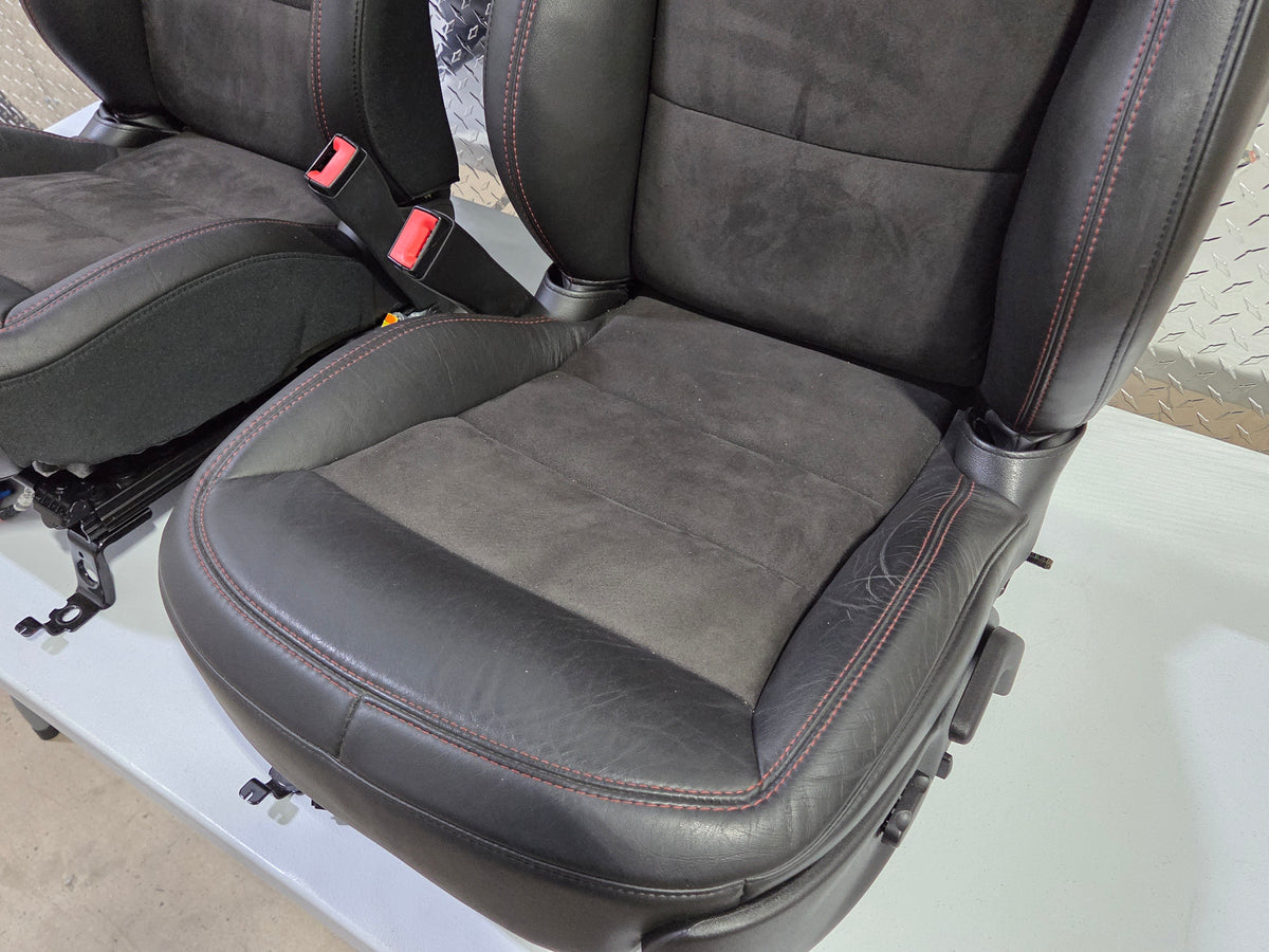 2013 Corvette C6 Z06 3LZ Heated Seats with Door Panels Black with Red Stitching