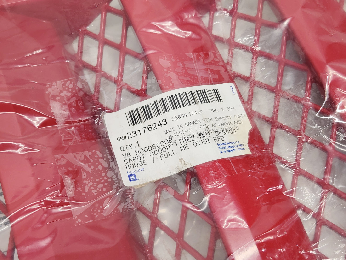 2014-2015 Chevrolet Camaro SS Hood Scoop Package Red Hot OEM GM 23176243