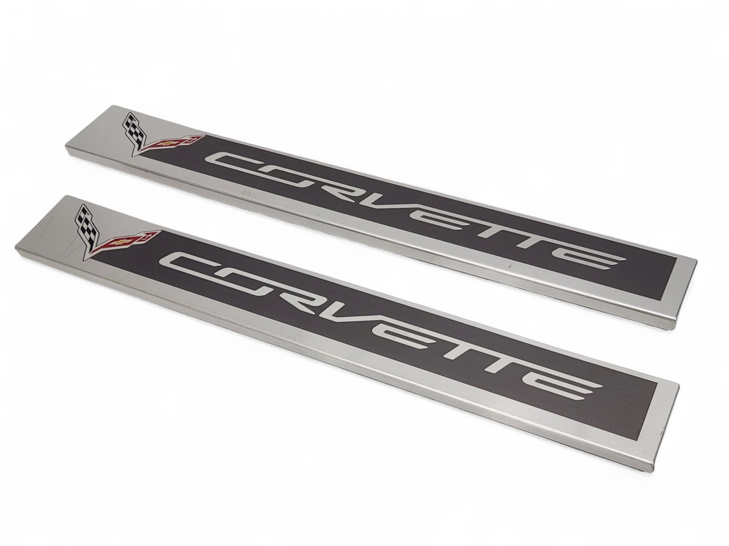 2014-2019 Chevy Corvette C7 Door Sill Scuff Entry Plates OEM GM 22789326 - Pair