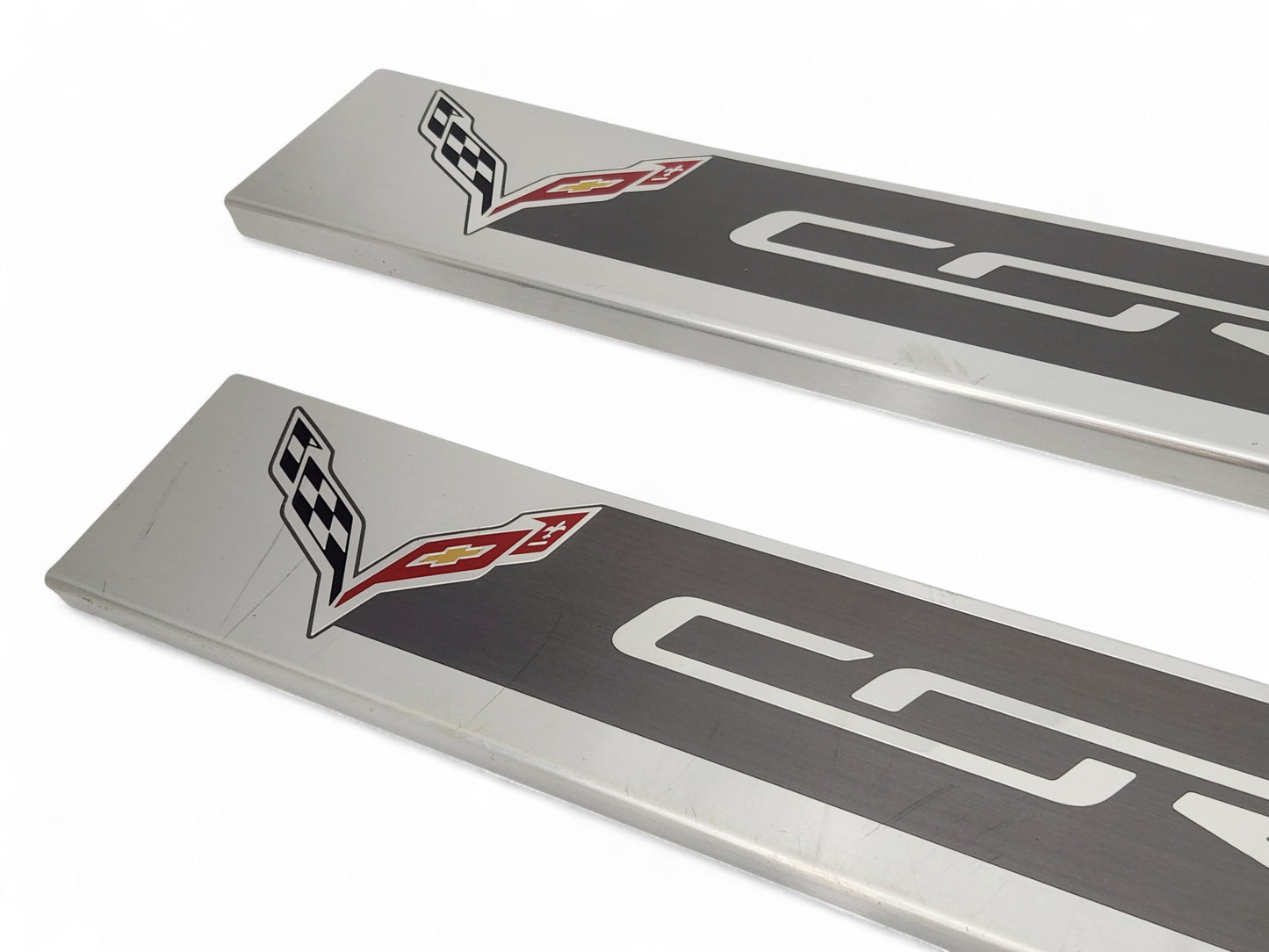 2014-2019 Chevy Corvette C7 Door Sill Scuff Entry Plates OEM GM 22789326 - Pair