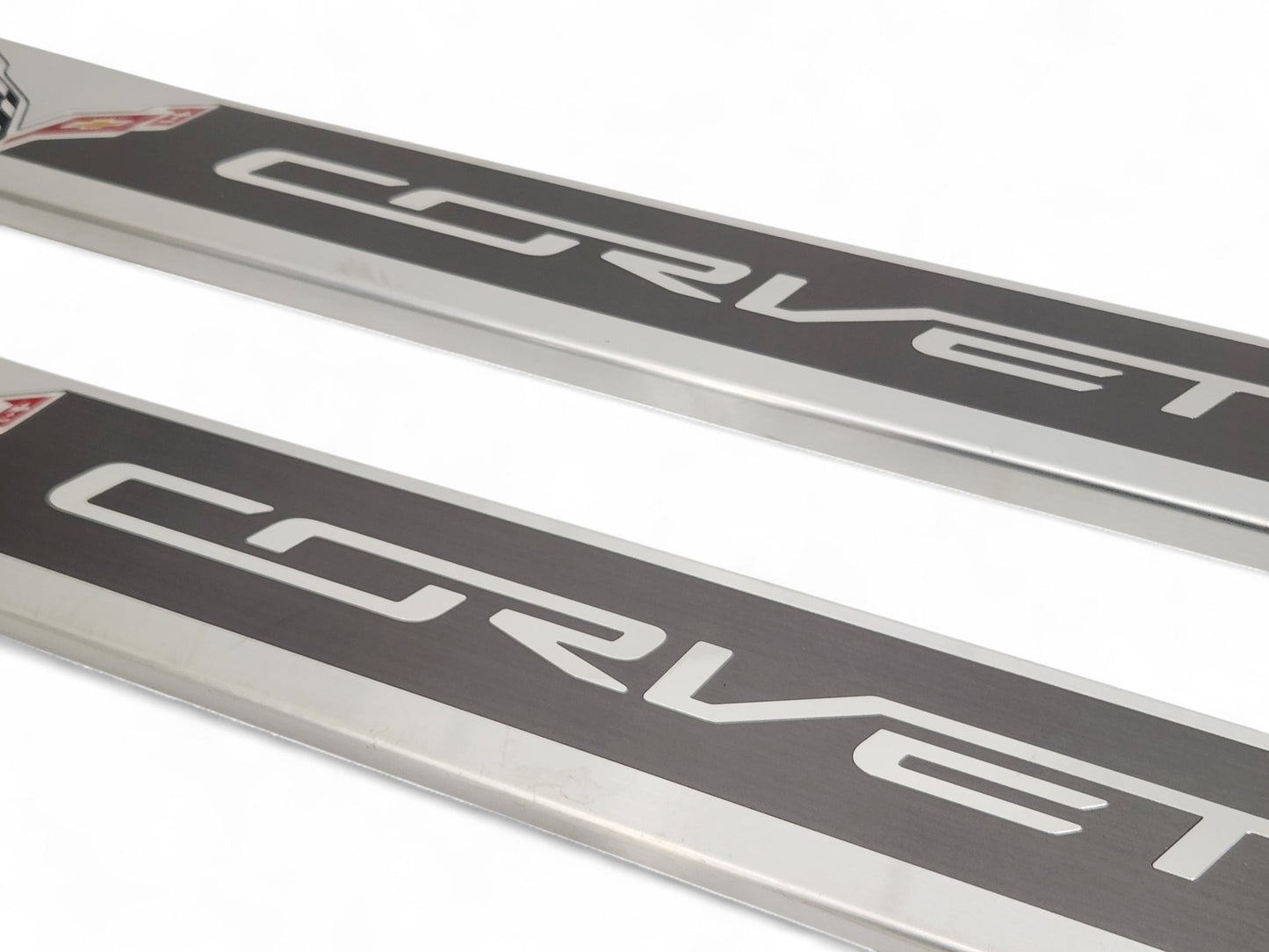 2014-2019 Chevy Corvette C7 Door Sill Scuff Entry Plates OEM GM 22789326 - Pair