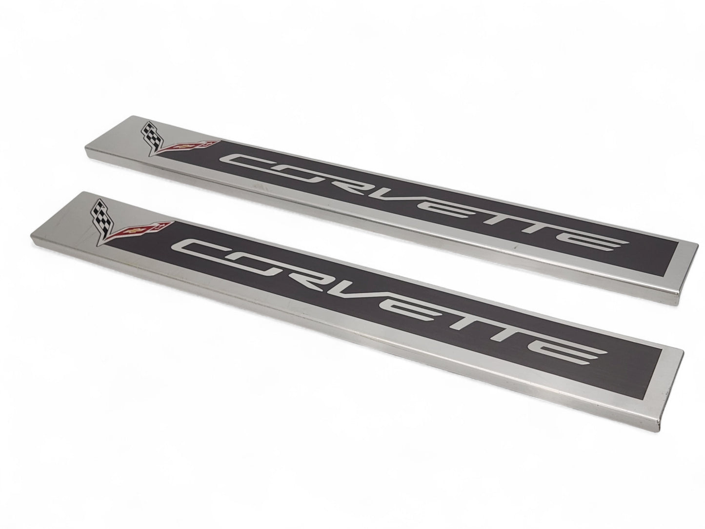 2014-2019 Chevy Corvette C7 Door Sill Scuff Entry Plates OEM GM 22789326 - Pair
