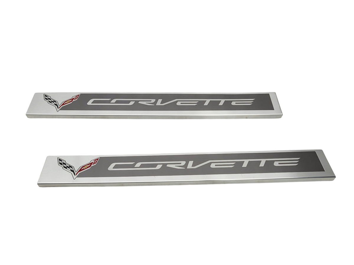 2014-2019 Chevy Corvette C7 Door Sill Scuff Entry Plates OEM GM 22789326