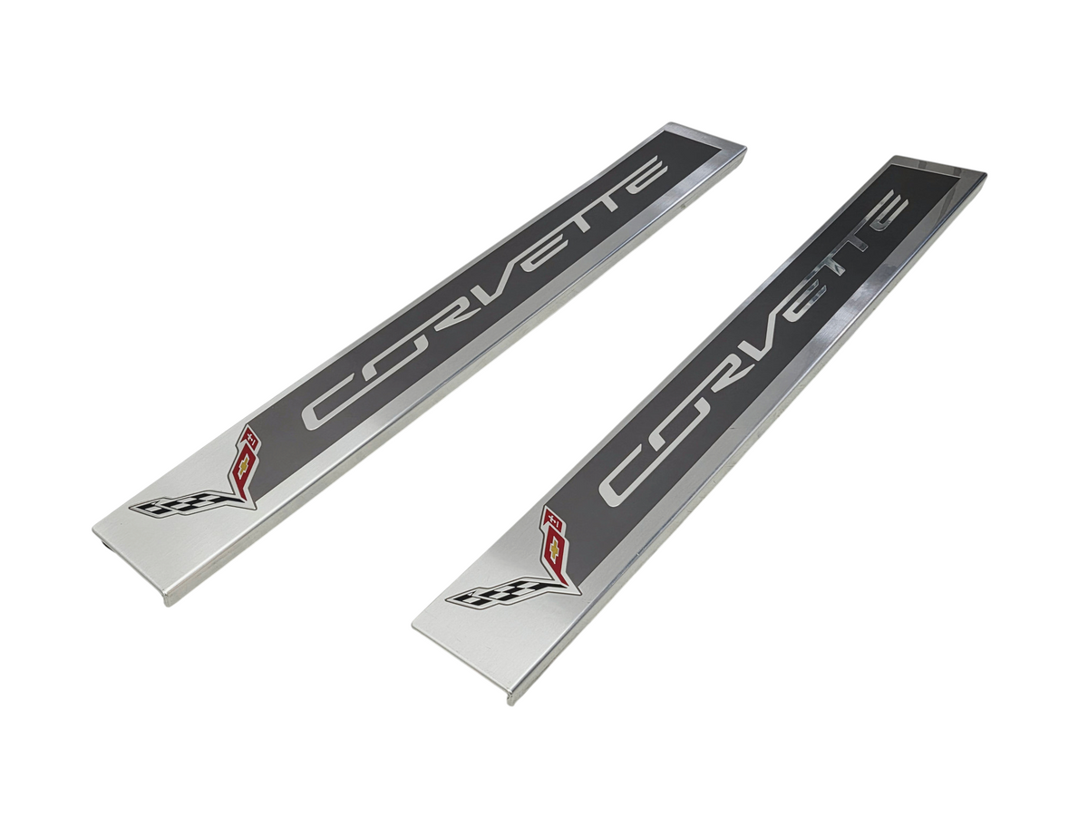 2014-2019 Chevy Corvette C7 Door Sill Scuff Entry Plates OEM GM 22789326