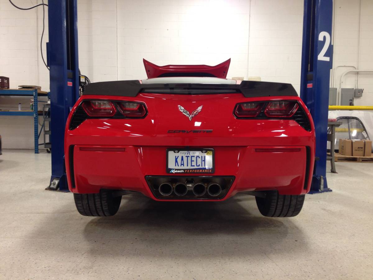 2014-2019 Corvette C7 Katech Fiberglass Black Gelcoated Unfinished Rear Spoiler