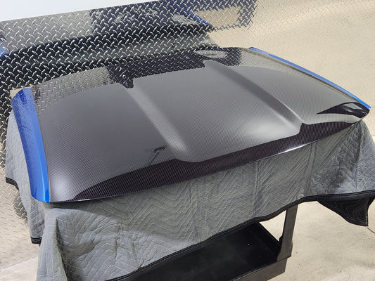 2014-2019 Corvette C7 Laguna Blue Exposed Carbon Fiber Roof Top OEM GM