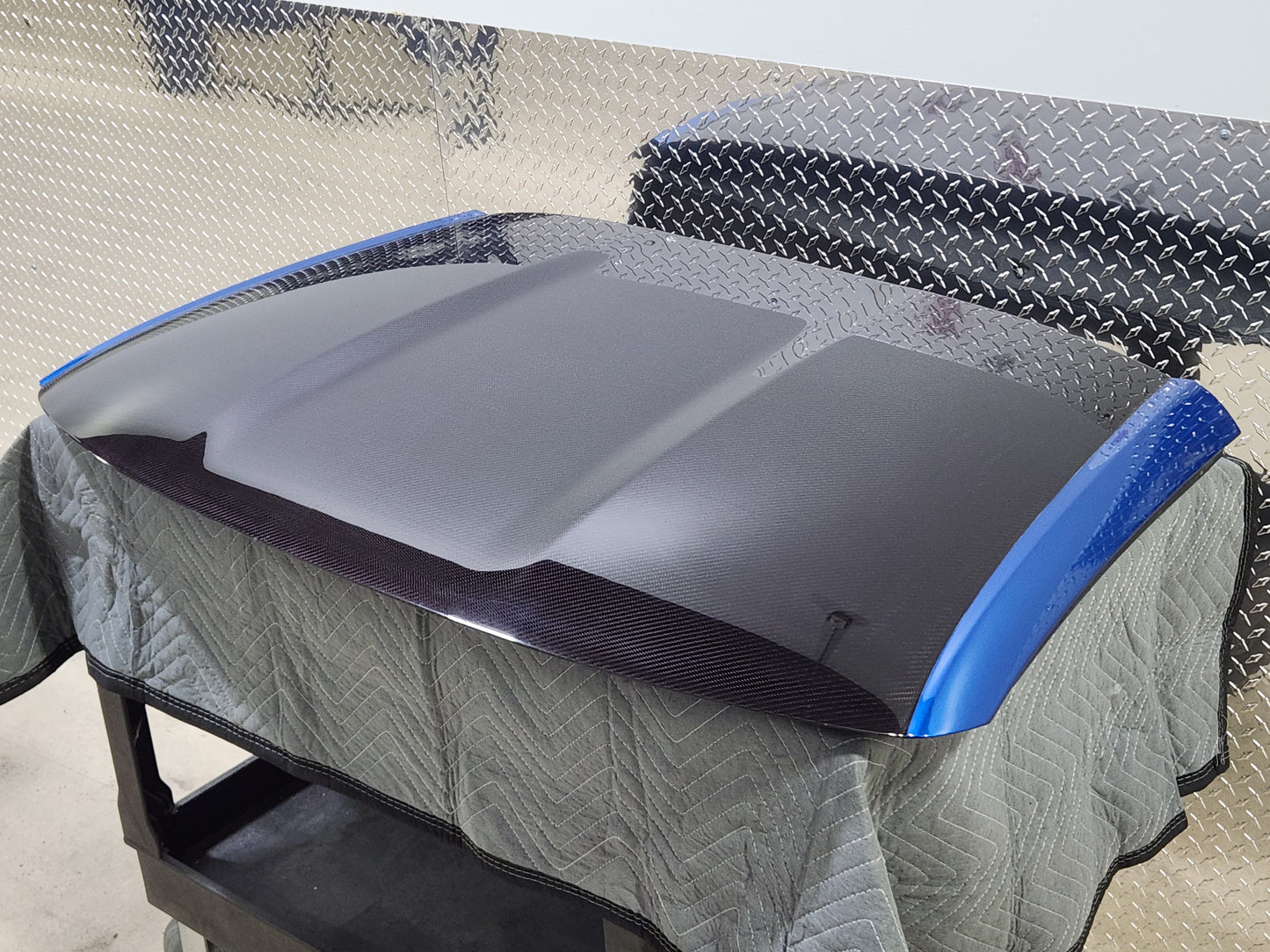 2014-2019 Corvette C7 Laguna Blue Exposed Carbon Fiber Roof Top OEM GM