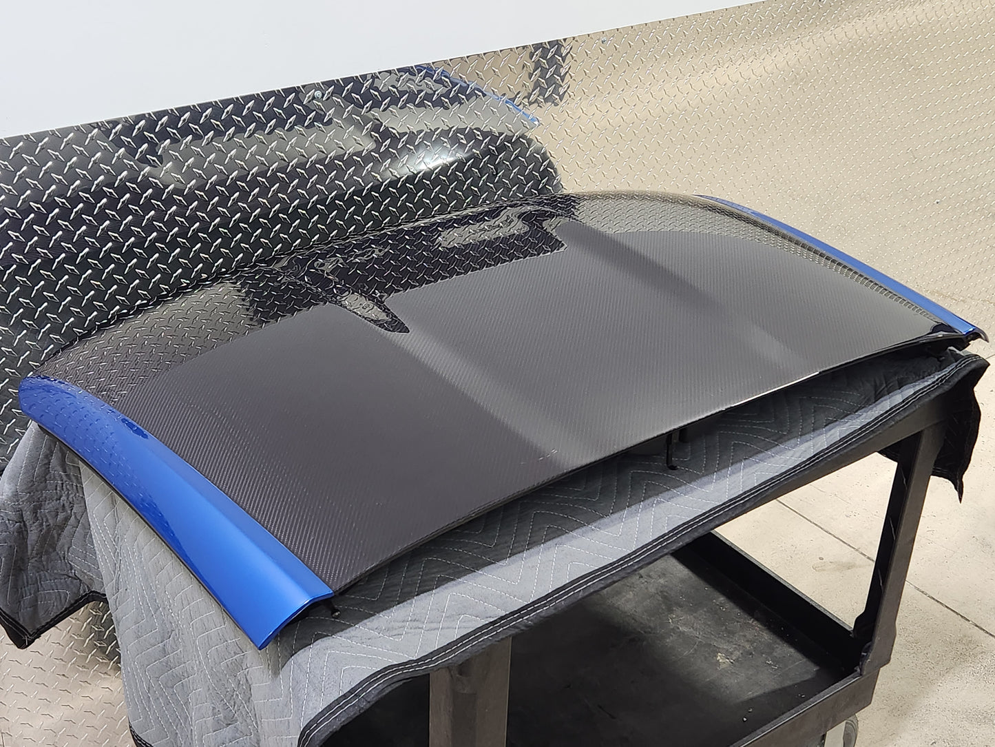 2014-2019 Corvette C7 Laguna Blue Exposed Carbon Fiber Roof Top OEM GM