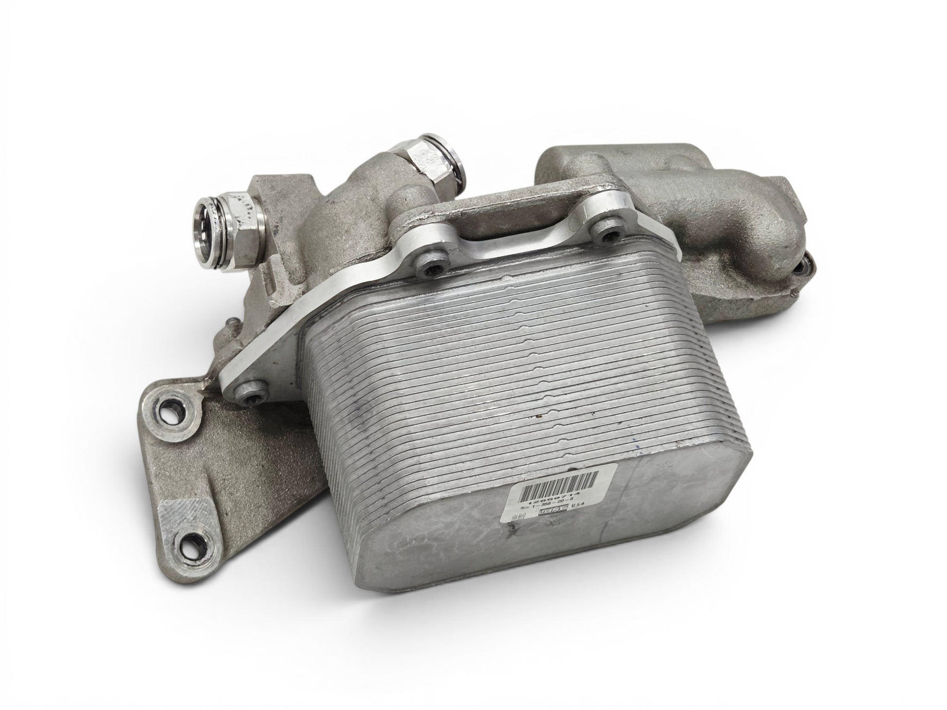 Send it Auto Parts OEM GM Corvette C7 Z06 LT4 dry sump engine oil cooler with metal housing and mounting bracket