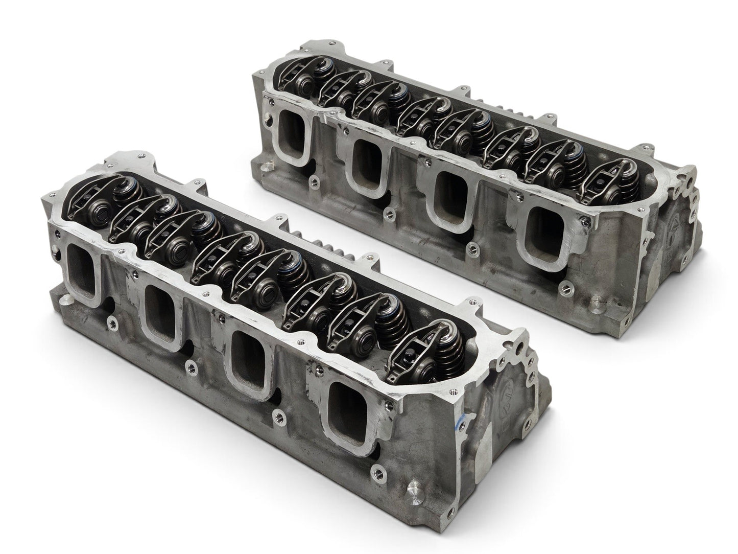 Send it Auto Parts OEM GM LT4 6.2L V8 cylinder heads with lash caps, removed from a low-mileage engine.