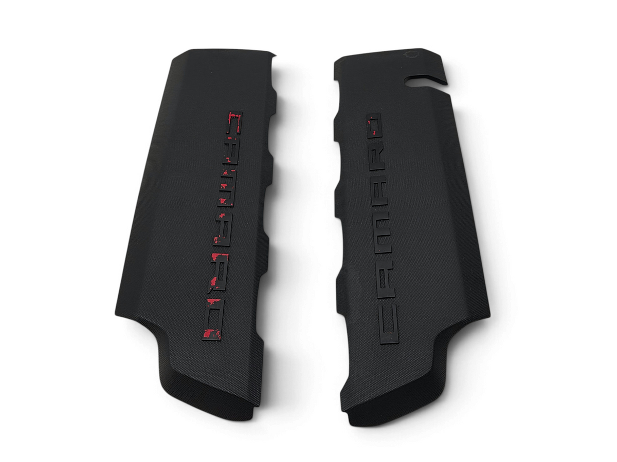 2016-2024 Chevy Camaro SS LT1 6.2L Engine Fuel Rail Covers Pair Black OEM GM