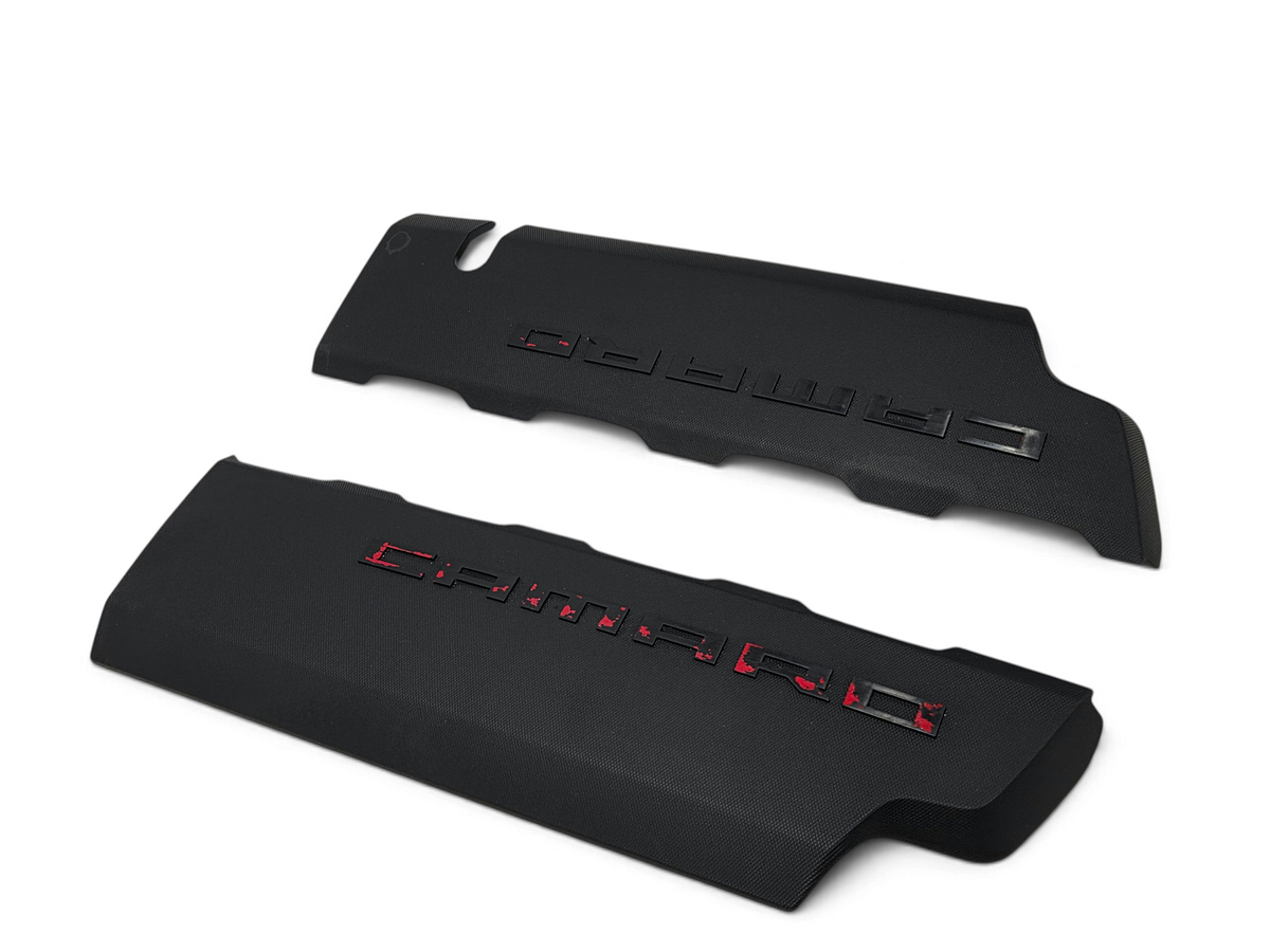 2016-2024 Chevy Camaro SS LT1 6.2L Engine Fuel Rail Covers Pair Black OEM GM