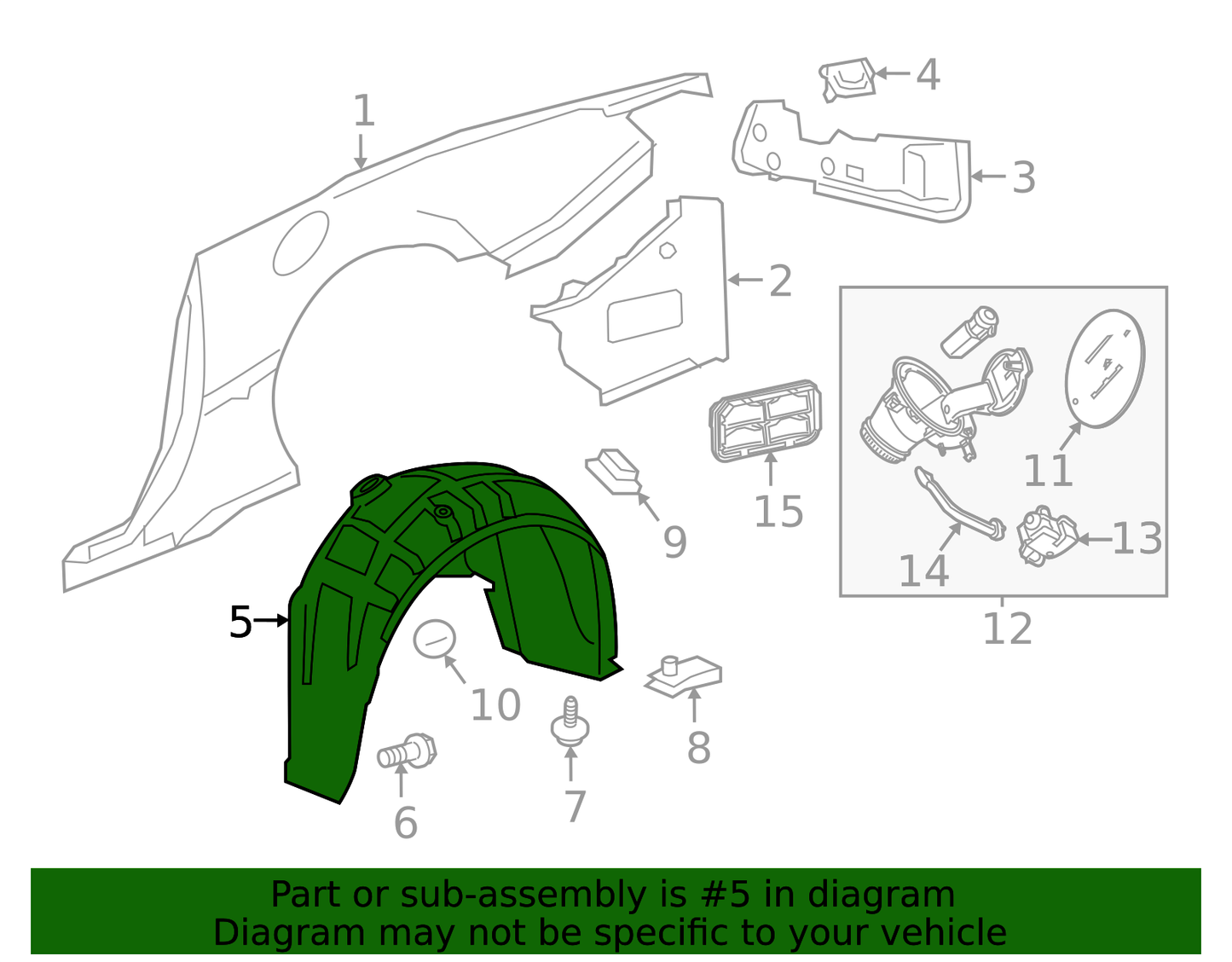 2016-2024 Chevy Camaro Passenger Rear Wheel Well Housing Liner OEM GM