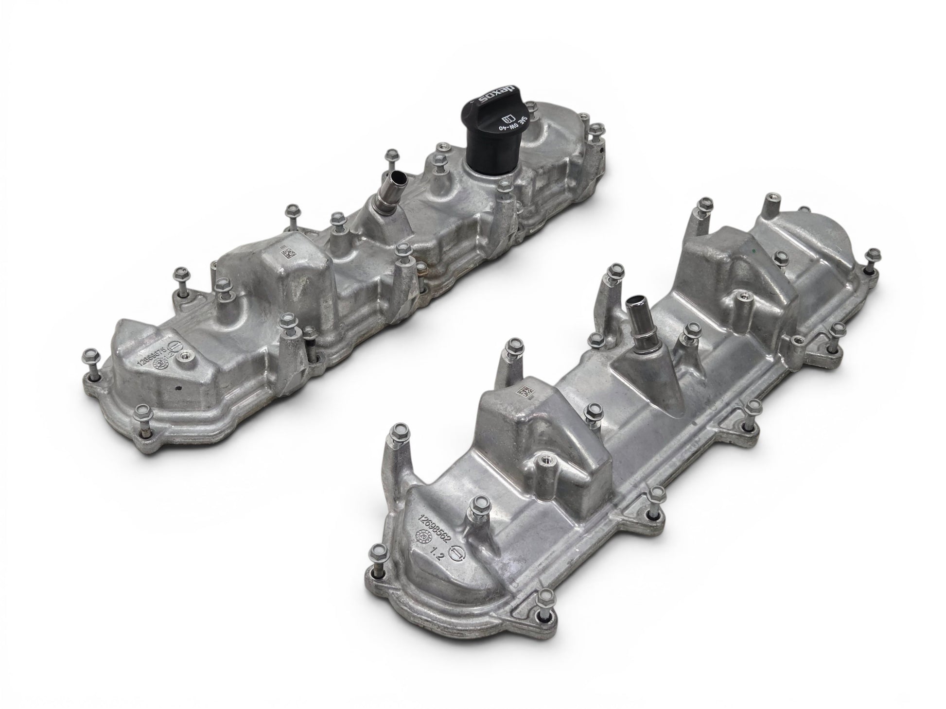 Send it Auto Parts OEM GM rocker arm valve covers for 2016-2024 LT1 LT4 engines, silver aluminum finish.