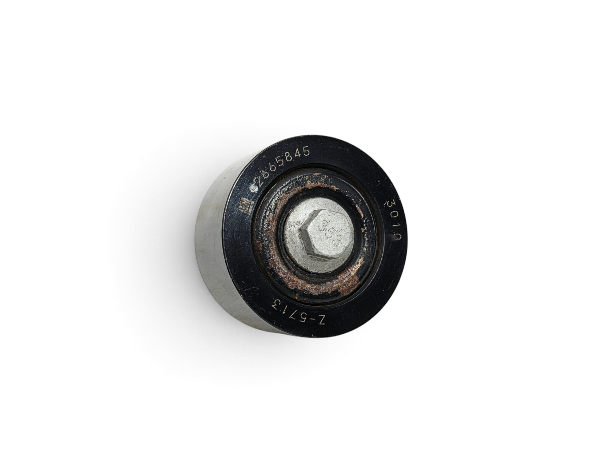 Send it Auto Parts OEM GM 12665845 supercharger belt idler pulley for 6.2L V8 engines, black metal finish.