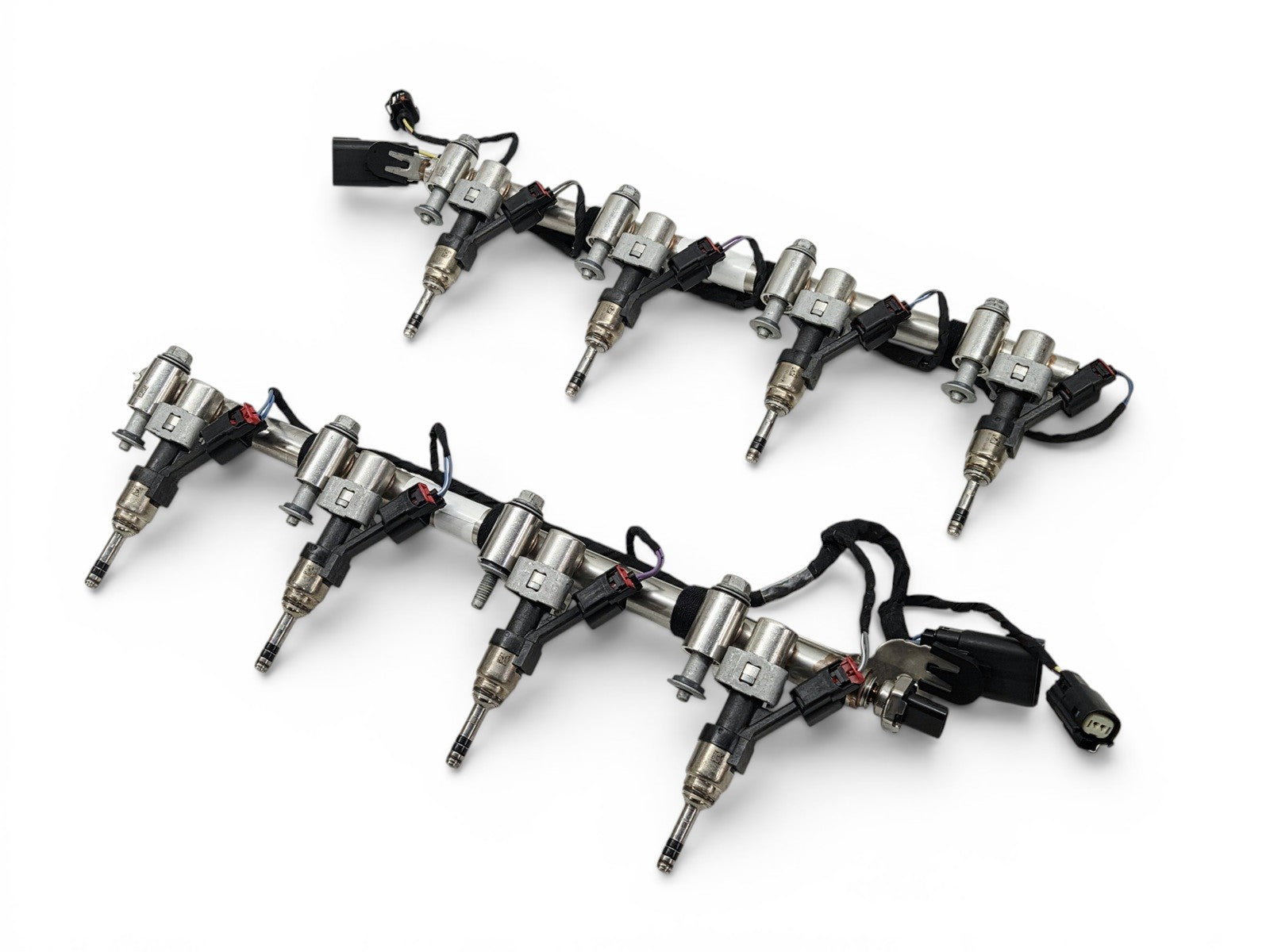 Send it Auto Parts OEM GM Gen V LT1 L86 fuel injectors with rails, harness, and sensor from a new crate engine.