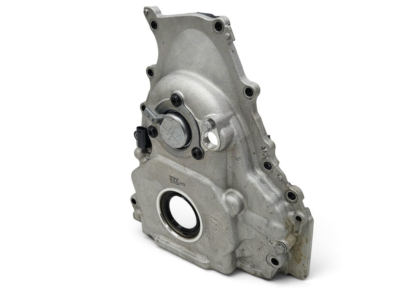 Send it Auto Parts OEM GM front timing cover with magnet for 6.2L and 6.6L LT1 L87 engines, silver metal finish.