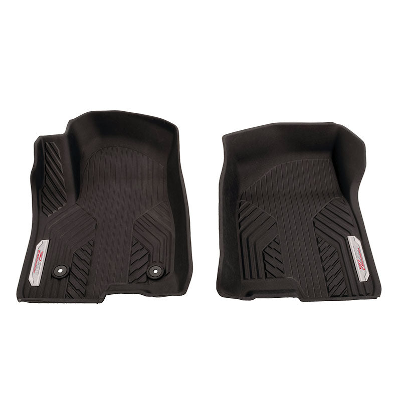 2019-2025 Chevrolet Silverado Front Floor Liners Black w/ Chrome Z71 OEM GM
