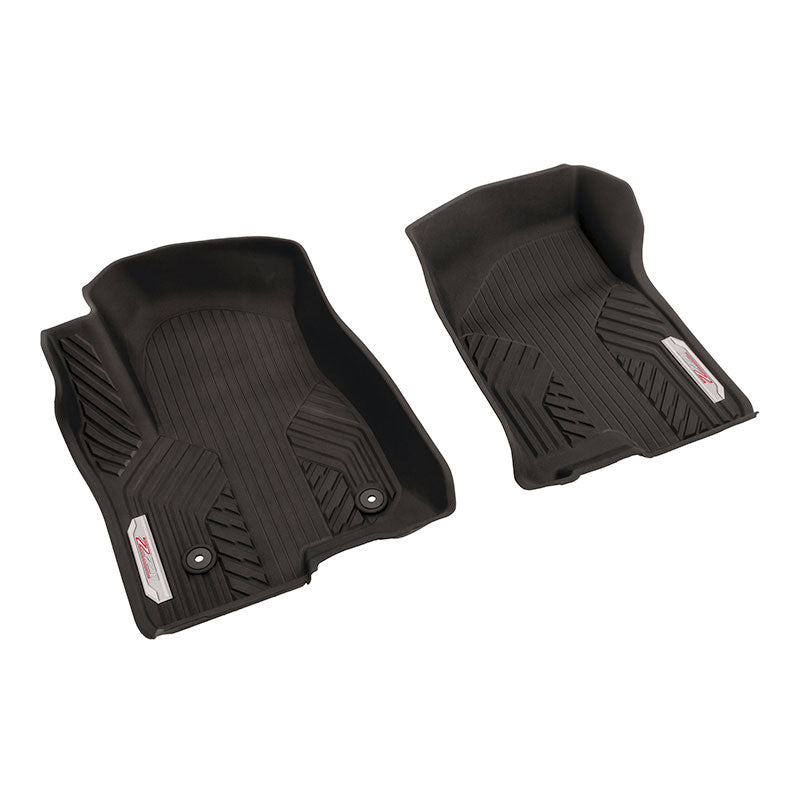 2019-2025 Chevrolet Silverado Front Floor Liners Black w/ Chrome Z71 OEM GM