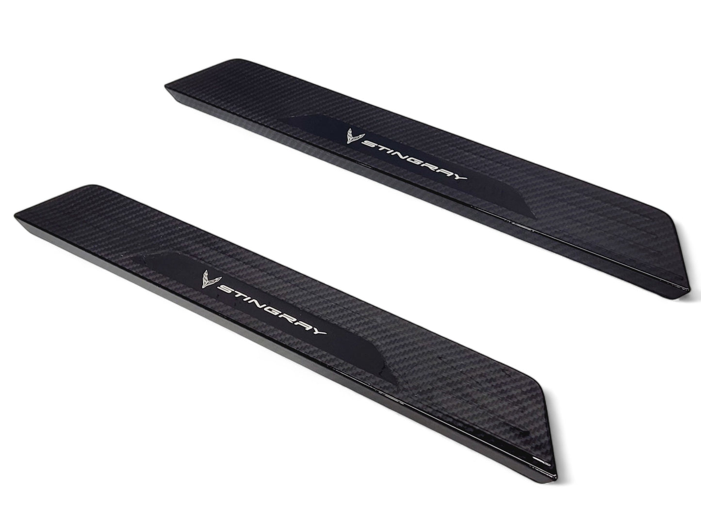 2020-2024 Corvette C8 Stingray Carbon Fiber Hydrocoat Door Sill Plates