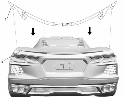 2020-2024 Corvette C8 Z51 High Wing Spoiler Template OEM GM 84857320