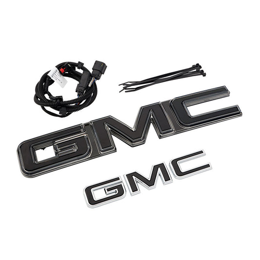 2021-2026 GMC Yukon XL Illuminated Front Black Grille Emblem OEM GM