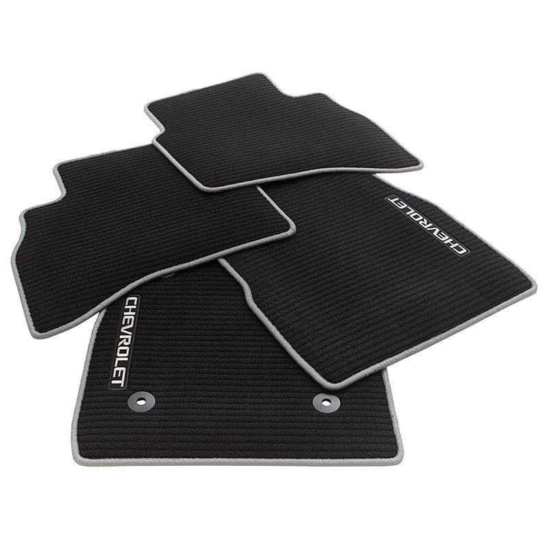 2022-2025 Chevy Trailblazer AWD Black Carpeted Floor Mats with Gray Binding OEM