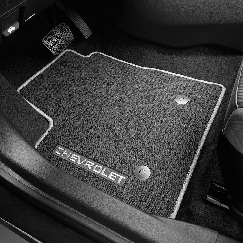 2022-2025 Chevy Trailblazer AWD Black Carpeted Floor Mats with Gray Binding OEM