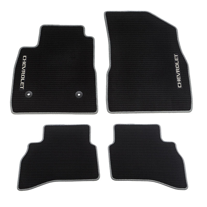 2022-2025 Chevy Trailblazer AWD Black Carpeted Floor Mats with Gray Binding OEM